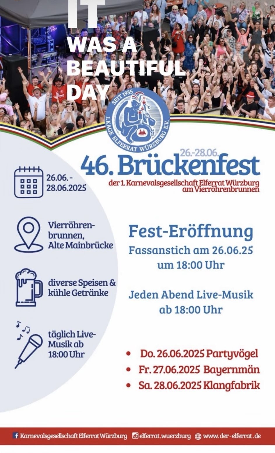 Brückenfest 2025 Wir sind NEU am Start, da unsere alte Seite gehackt und gesperrt wurde! Also schaut vorbei und lasst den Daumen da, danke Euch!